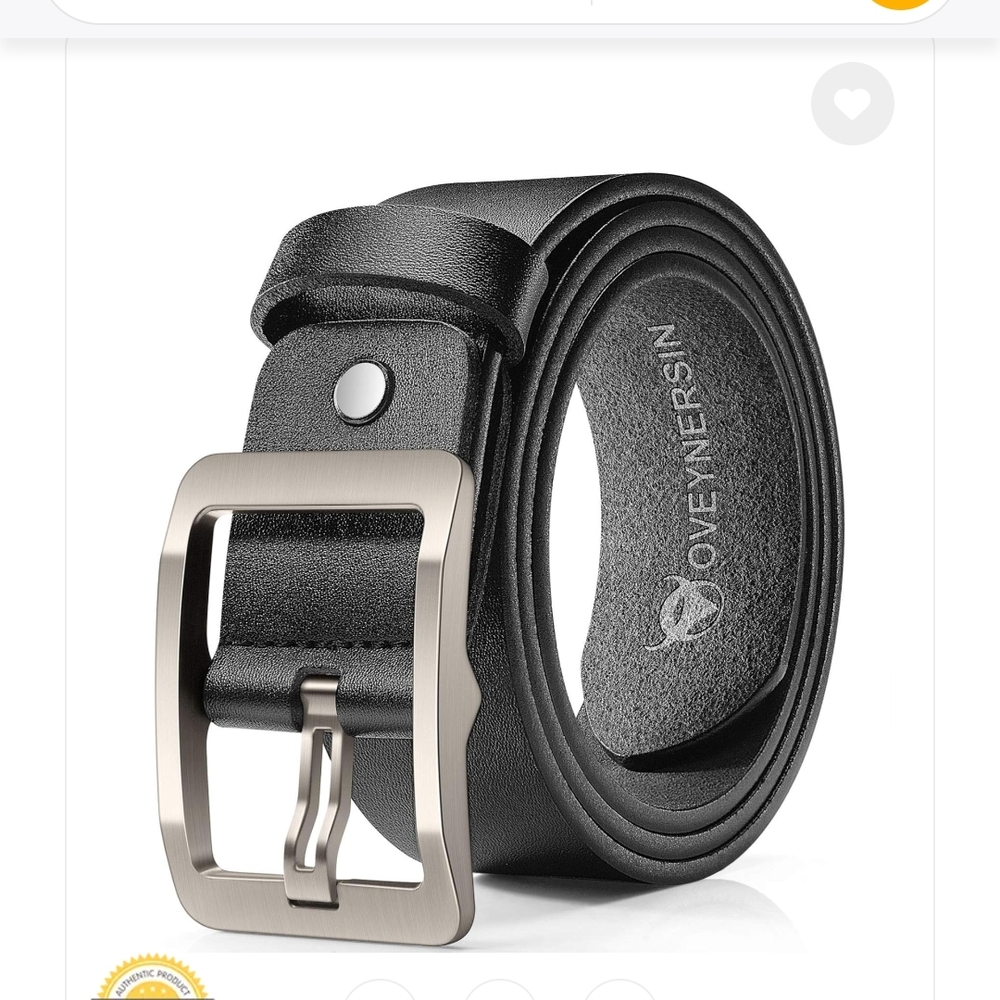 Men's Black Leather Belt by Oveynersin